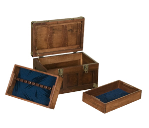 Lapps Toys & Furniture 368-set Wooden Silverware & Jewelry Trunk With Trays
