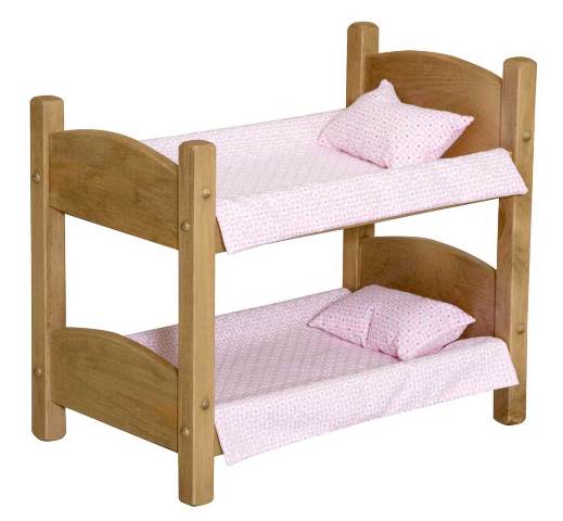 Lapps Toys & Furniture 006 H Wooden Doll Bunk Bed, Harvest