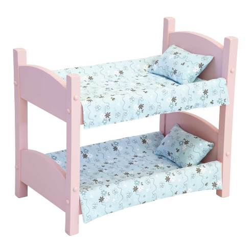 Lapps Toys & Furniture 006 P Wooden Doll Bunk Bed, Pink