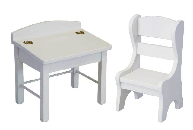 Lapps Toys & Furniture 035 W Wooden Lid Desk With Chair, White