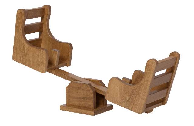 Lapps Toys & Furniture 046 H Wooden Playground See-saw, Harvest