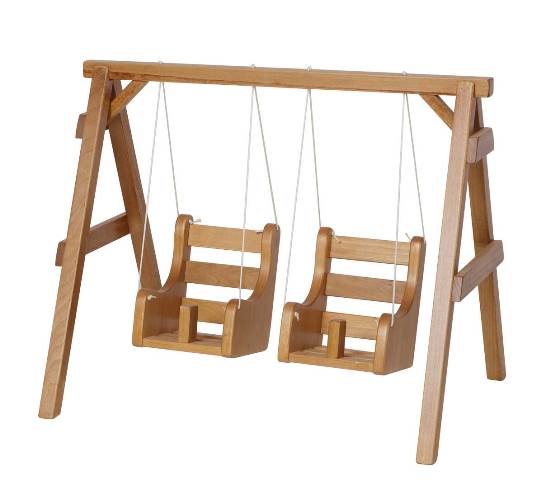 Lapps Toys & Furniture 048 H Wooden Playground Swings, Harvest