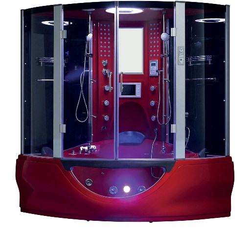 Mayabath 104 Valencia Computerized Steam Shower Massage Bathtub, Red