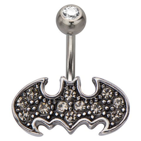 Press Fit Gem 316l Stainless Steel Navel Charm With Batman Multi Gem Fixed