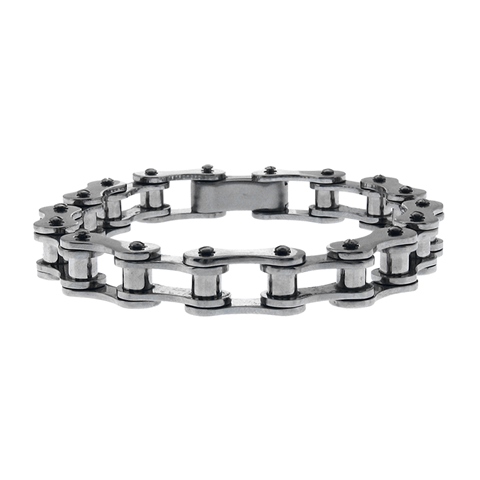 Inox Jewelry BR135 Thin Motorcycle Chain Stainless Steel Bracelet