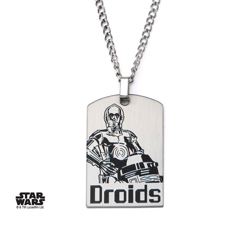 Swr2c3wdt01 C-3po Droids Dog Tag Stainless Steel Pendant With Chain