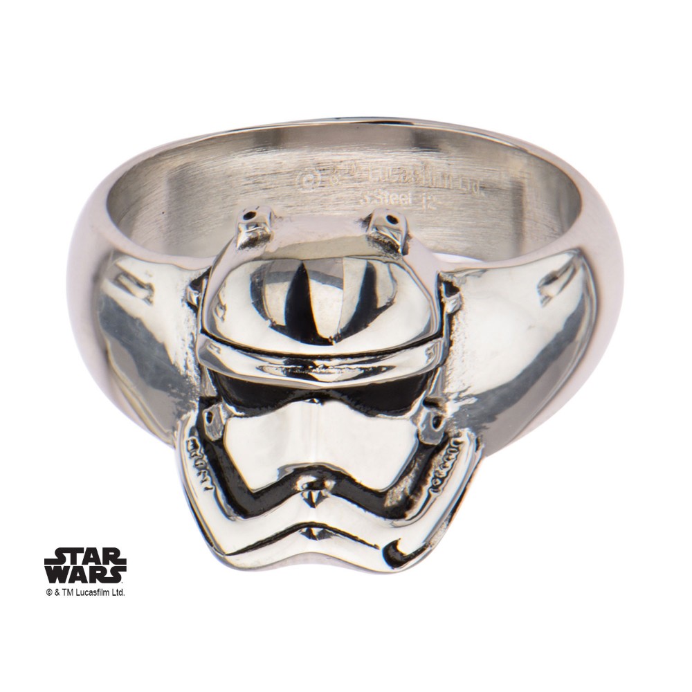 Sw7st3dfr01-10 Episode 7 Stormtrooper 3d Stainless Steel Ring - 10 In.