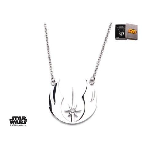 Swjspnk05 Womens Jedi Order Cz Stainless Steel Necklace, 18 With 2 In. Extender