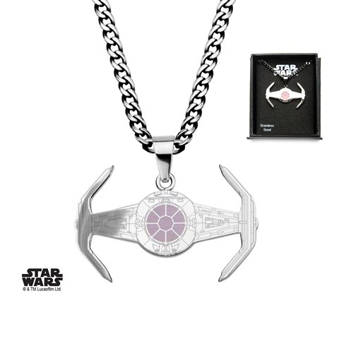 Swx1pnk031 Etched X1 Tie Fighter Stainless Steel Pendant With Chain