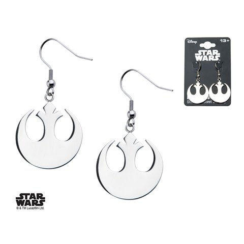 Rebel Alliance Symbol Hook Dangle Stainless Steel Earrings