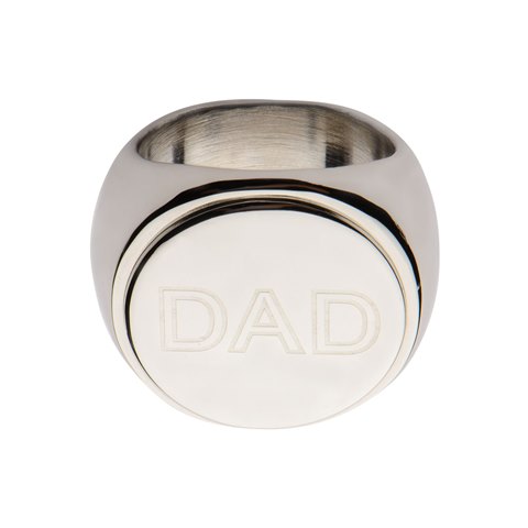 Jewelry FR10870DAD-11 Round Top Engraved DAD Stainless Steel Ring - 11 in.
