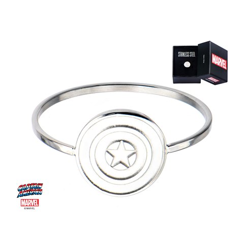 Cptafr05-8 Captain America Shield Logo Polished Stainless Steel Ring - 8 In.