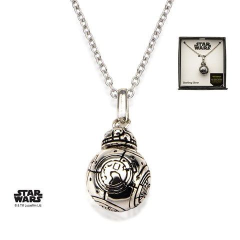 Sw7bb3dpnk04sil Bb-8 Lead Hero Droid 3d 925 Sterling Silver Pendant With Chain
