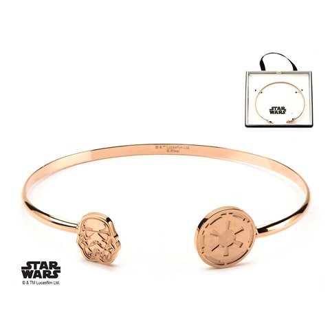 Pvd Plated Stormtrooper Cuff Bangle Stainless Steel Bracelet, Rose Gold