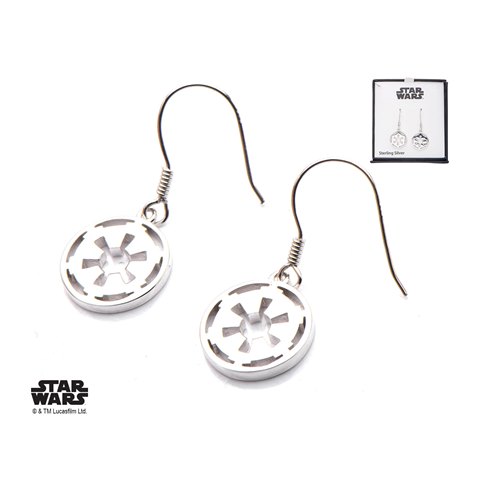 Galactic Empire Symbol Cut Out Dangle 925 Sterling Silver Earrings