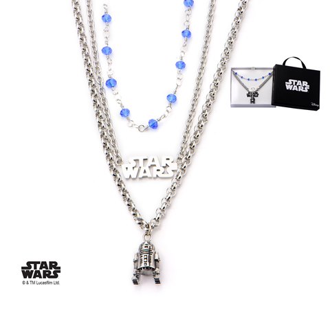 Swtwr2lgtnkb R2d2 Three-tiered Stainless Steel Necklace