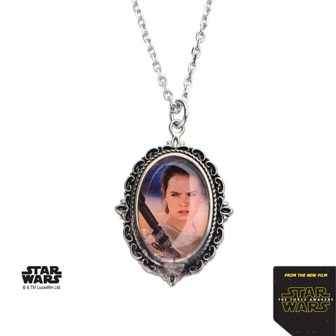 Sw7ryprtpnk01 Episode 7 Rey Cameo Stainless Steel Pendant, 18 With 2 In. Extender