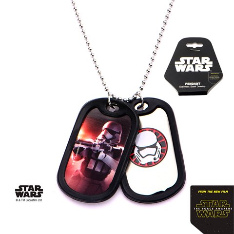 Sw7stdtmlt02 Episode 7 First Order Stormtrooper Double Dog Tag Stainless Steel Pendant With Rubber Silencers, 22 In.