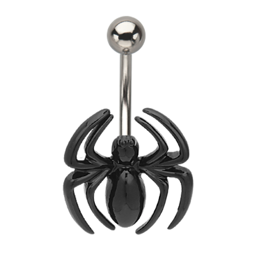 Ns43spider Cut Out Spider-man Fixed 316l Stainless Steel Navel Charm