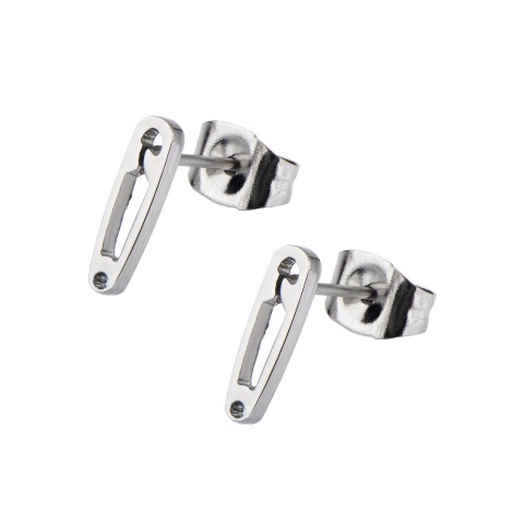 Pin Cut Out Stainless Steel Stud Earrings