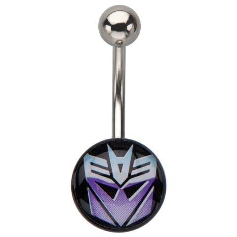 Tfmdnf01 Decepticon Logo Fixed 316l Stainless Steel Navel Charm
