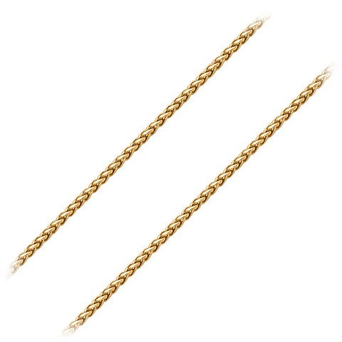 Round Wheat Stainless Steel Chain, Ip Gold - 3 Mm & 20 In.