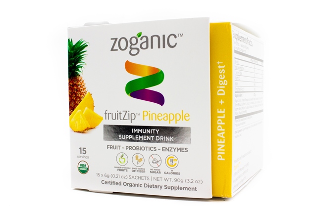 Fruitzip Digestive Supplement Drink - Pineapple, 15 Sachets