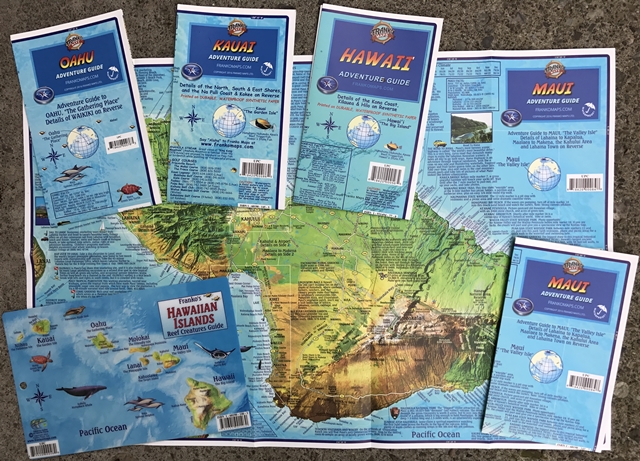 F17408 Hawaiian Islands Adventure Map Pack - Oahu Maui Kauai Hawaii