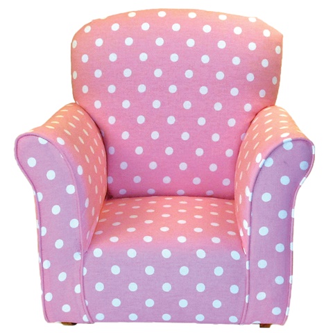 Cr1000pd Toddler Rocker In Baby Pink With White Polka Dot Printed Cotton