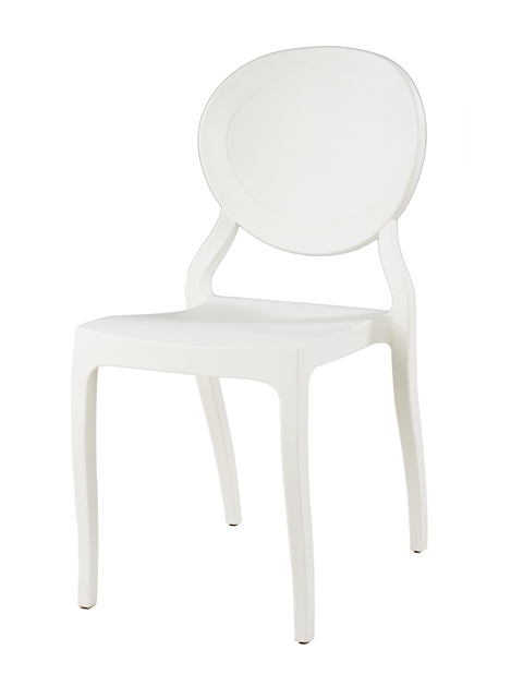 Emma Resin Polypropylene Stackable Event Chair - White