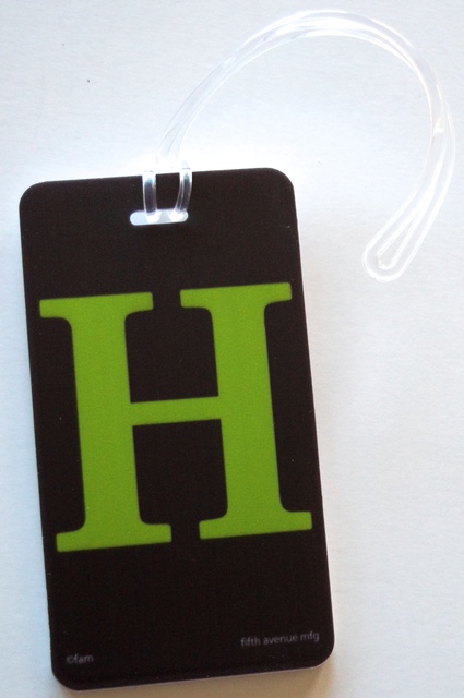 Initial Luggage Tag Letter H Luggage Id Tag, Green