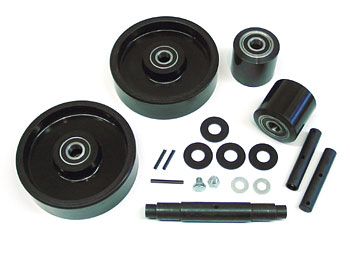 Gwk-kj-ck Kj 2002 Complete Wheel Kit For Manual Pallet Jack - Black