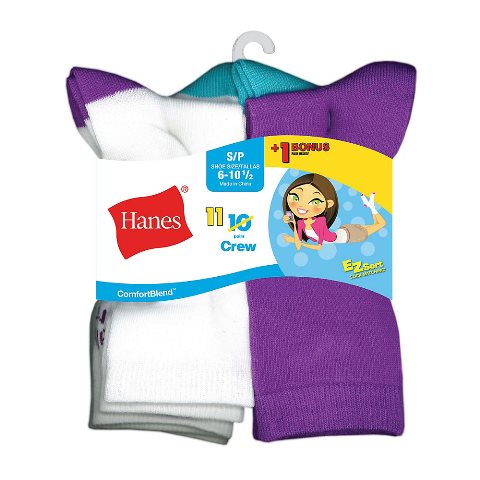 UPC 038257588675 product image for G41-11 White Comfort Blend EZ-Sort Girls Crew Socks, Medium - Pack of 11 | upcitemdb.com