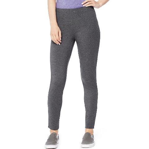 O9294 Womens Stretch Jersey Legging, Charcoal Heather - Small