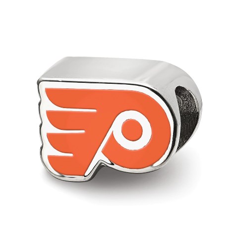 UPC 740702000129 product image for Sterling Silver NHL Philadelphia Flyers Winged P Enameled Logo Bead | upcitemdb.com