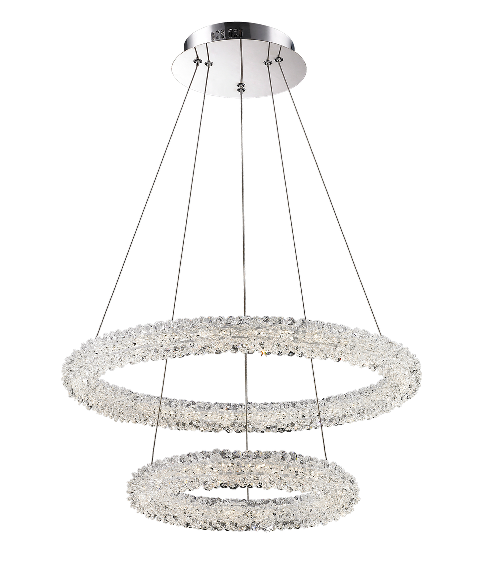 Lumenno 22922 Bellini 2 Tier Dimmable Led Chrome With Crystal Pendant