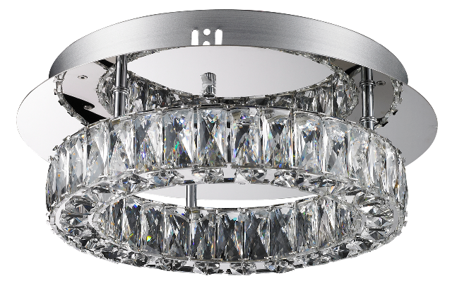 Lumenno 24414 Baily 14 In. Dimmable Led Chrome Flush Mount, Round