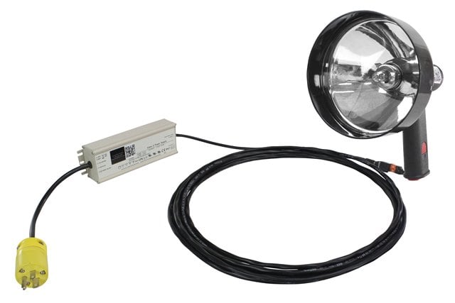 100 Watt & 110v Ac Halogen Handheld Spotlight, Spot & Flood Combo, 900 Ft. Beam - Lightweight 7 In. Lens