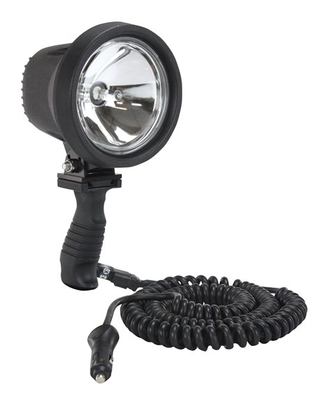 Hul-18-12v-f-16cpcc 12 - 24v Dc 6 Million Candlepower Spotlight With Handle, 12 & 6 Ft. Coil Cord With Cigarette Plug - Flood