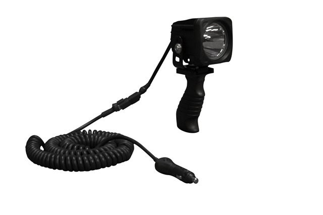Hul-ledp1x10w-spot-16cpcc High Intensity 10 Watt Led Handheld Spotlight, 16 Ft. Coil Cord With Cigarette Plug - 10 Deg Spot
