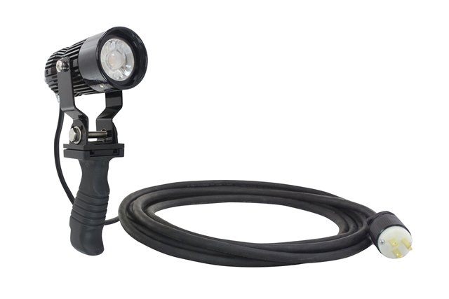18 Watt Black Handheld Led Spotlight For Industrial Lighting With Articulating Head & Polycarbonate Handle Ip65 - 60 Flood