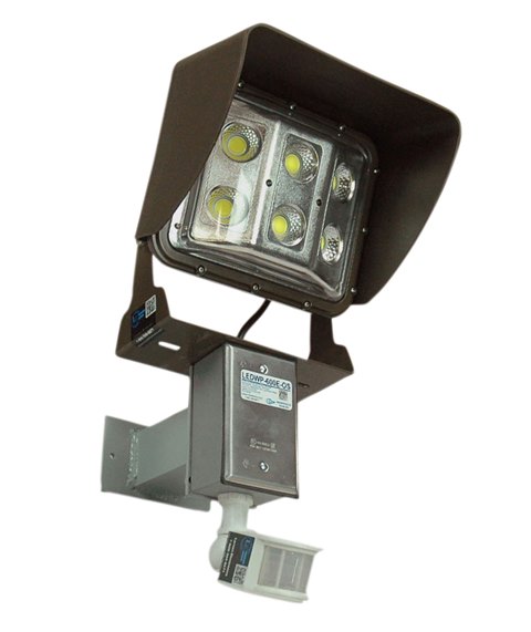 Ledwp-600e-os 60 Watt Low Profile Led Wall Pack Light With Glare Shield & Motion Sensor, U Bracket Mount