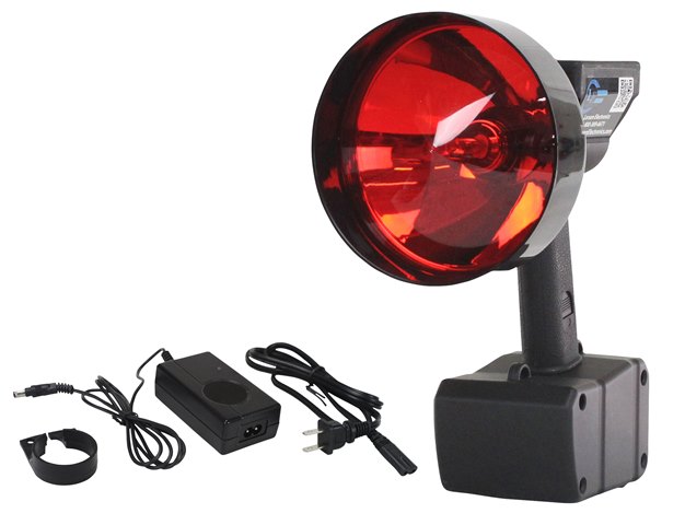 Rl-85-hid-red-5 35 Watt 15 Million Candlepower Hid Spotlight With Red Lens, 1900 Ft. Spot Beam, 120v Wall Charger - 5 In. Lens