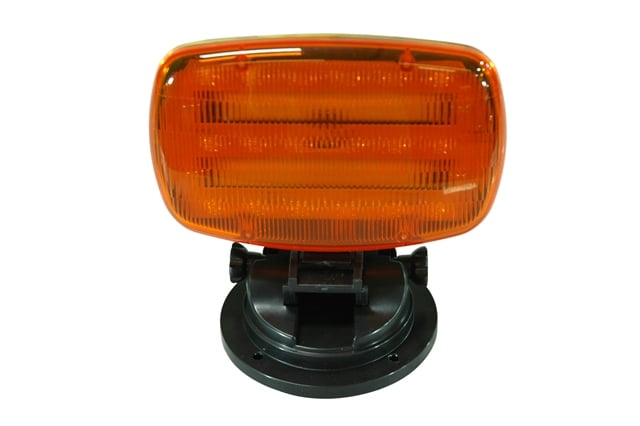 Sl-alm-a Battery Powered Led Strobe Light With Adjustable Locking Magnetic Base, Amber Lens
