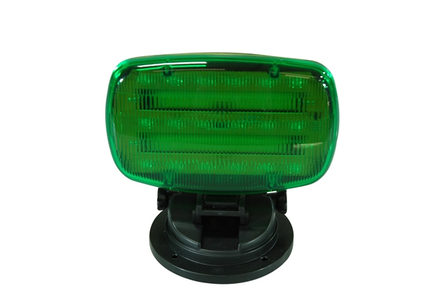 Sl-alm-g Flashing Led Strobe Light With Adjustable Locking Magnetic Base, Green Lens