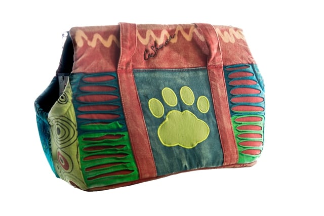 Lsfcc-01 Cotton Dog Carrier, Blue Paw-red