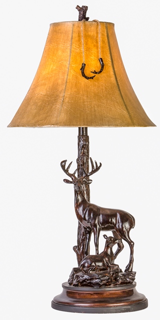 Cl5015 32.25 In. Grand Buck & Doe Table Lamp