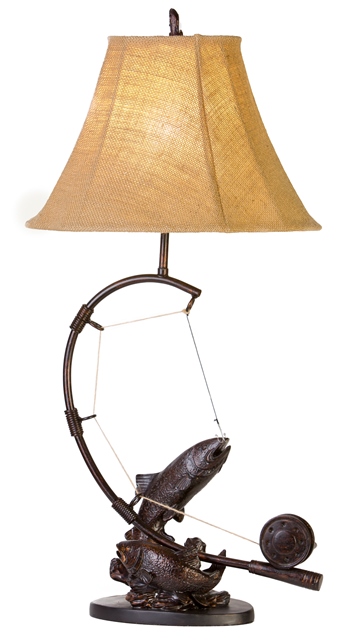 L7077br 30 In. Fly Rod Trout Table Lamp