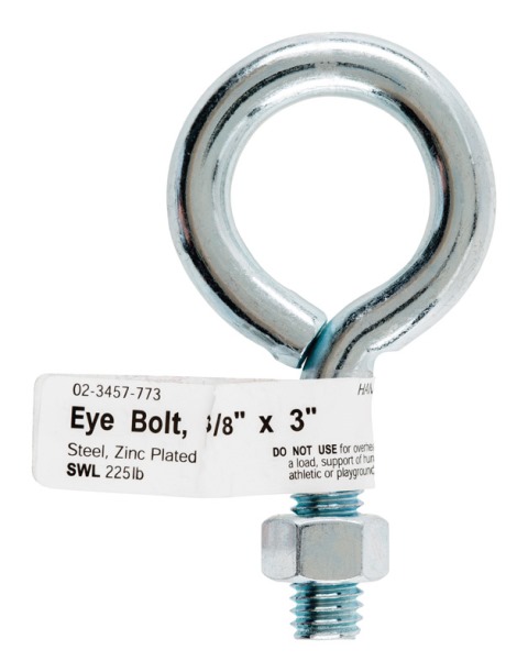 02-3457-773 Bolt Eye Closed With Hex Nut 0.375 X 3 In. - Pack Of 10