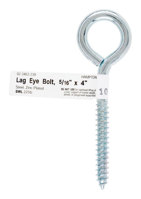02-3463-239 Lag Screw Eye Bolt 0.312 X 4 In. - Pack Of 10